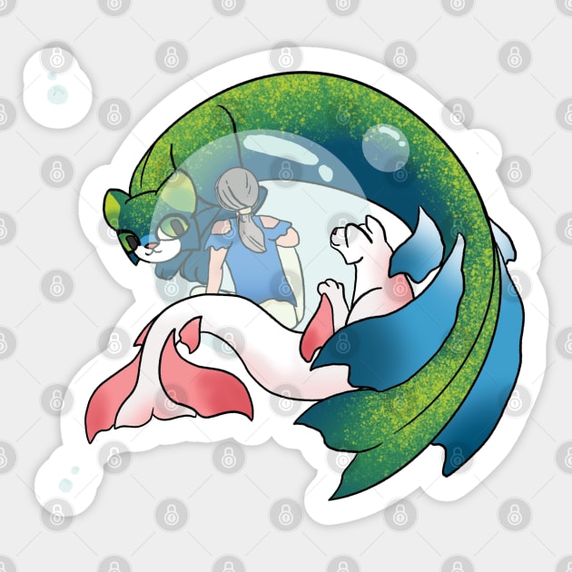 Mermaid Cat Sticker by Platinumfrog